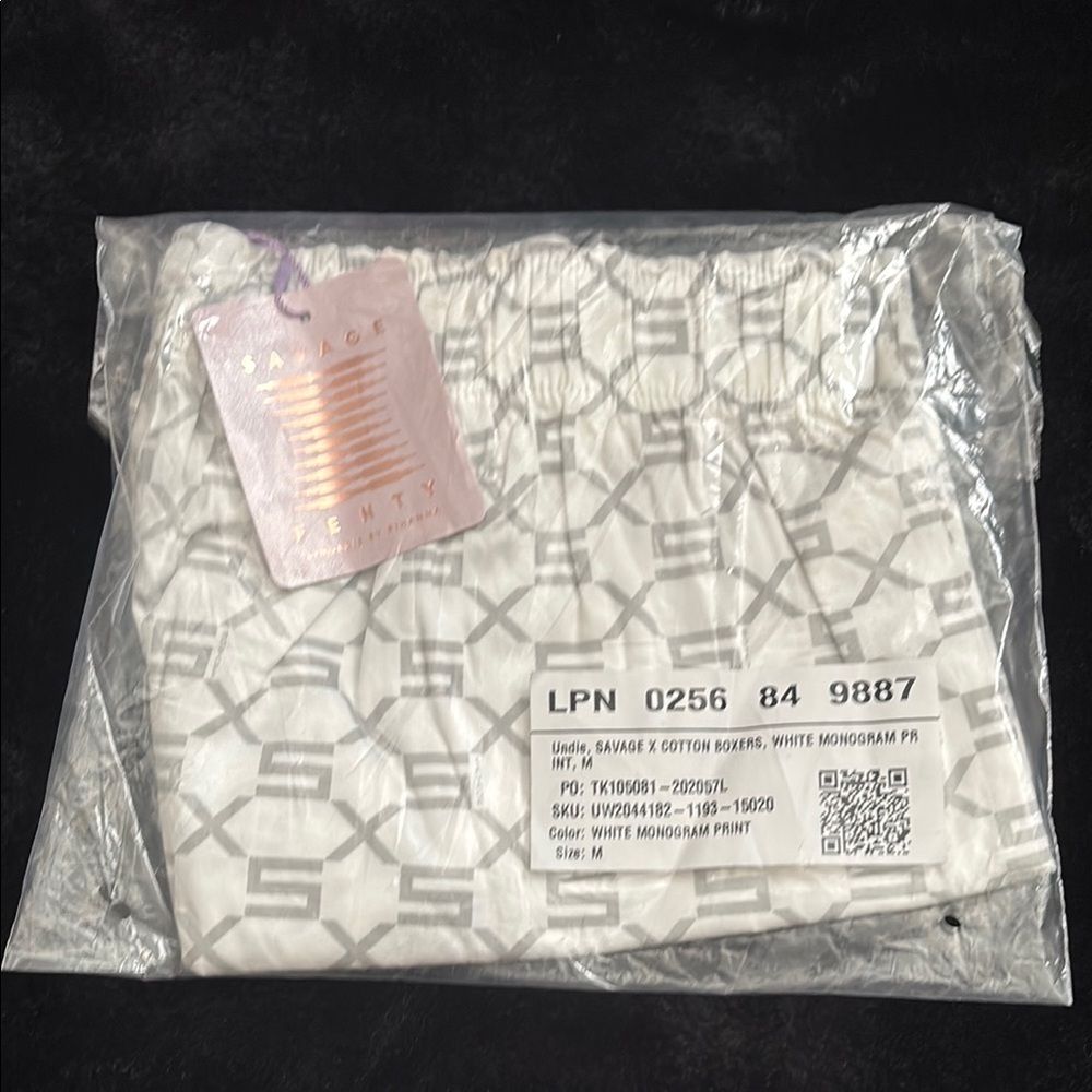 Savage X Fenty White Monogram Boxers